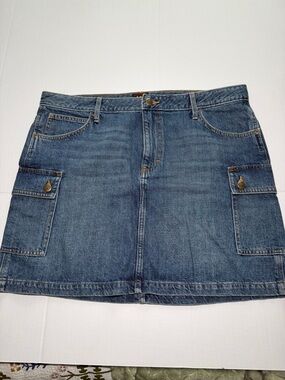 Lee Blue Denim Mini Skirt with Cargo Pockets
